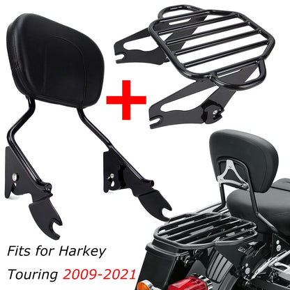 Backrest Sissy Bar & Two-Up Luggage Rack For 09-22 Harley Road King Street Glide