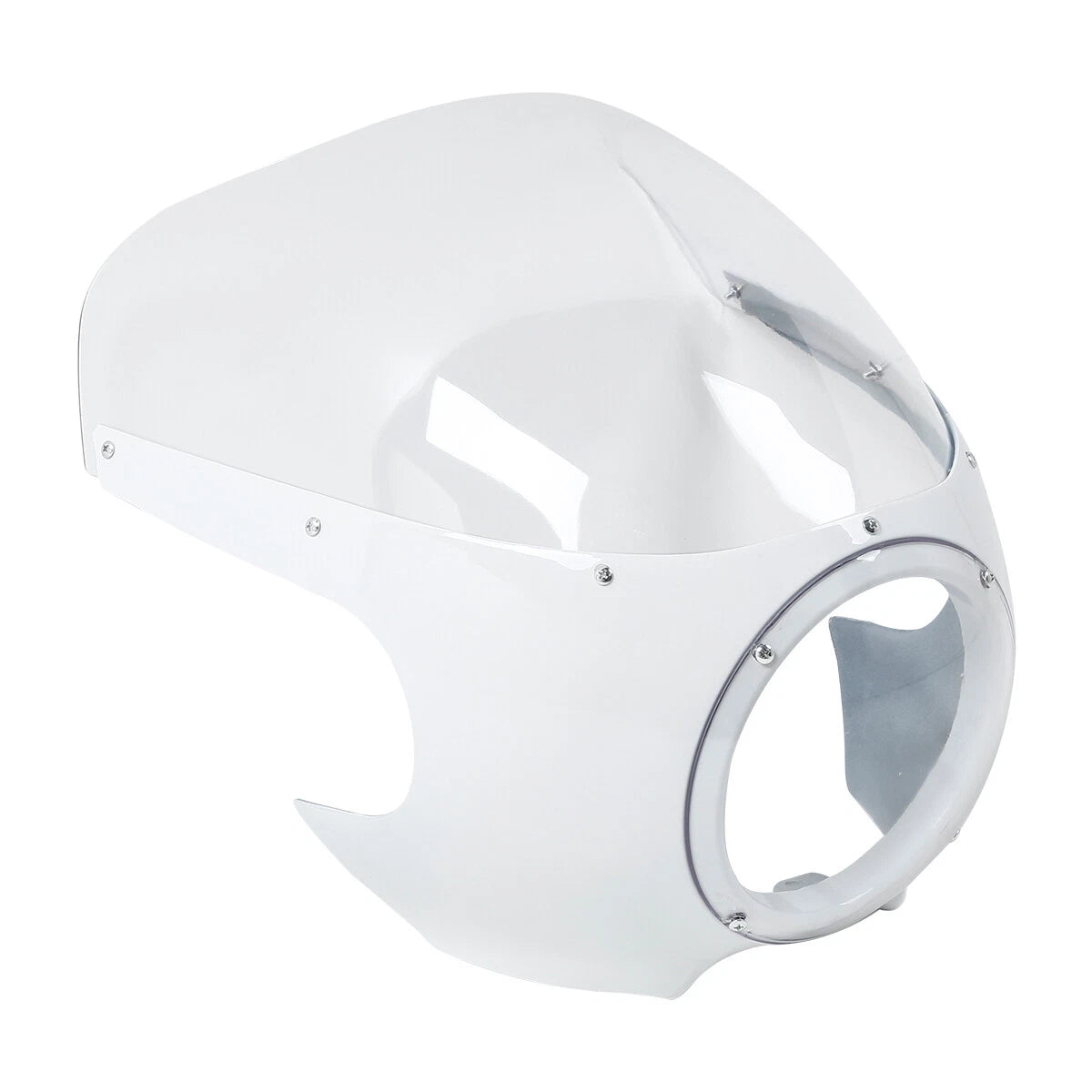 5 3/4" White Cafe Racer Headlight Fairing Windscreen Fit For Harley Sportster XL