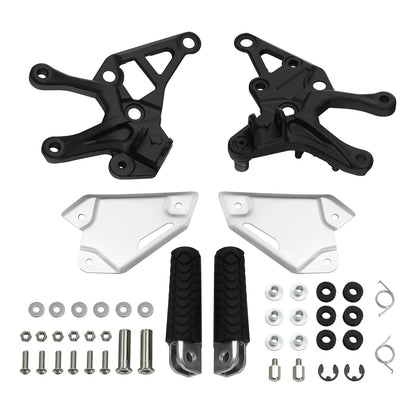 Front Driver Foot Pegs Pedals Bracket Fit For Kawasaki Z900 2017-2024 2023 Black