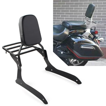 Black Backrest Sissy Pad & Luggage Rack For Yamaha XVS1300A V Star 1300 2007-15