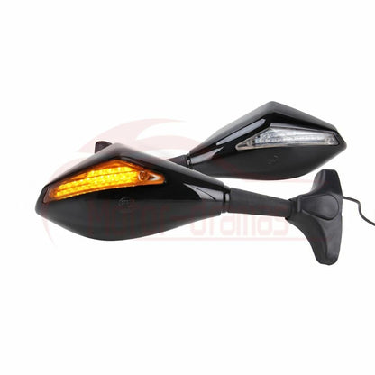Motorcycle Led Intergrated Turn Signal Side Mirrors for Suzuki Ducati Sport Bike