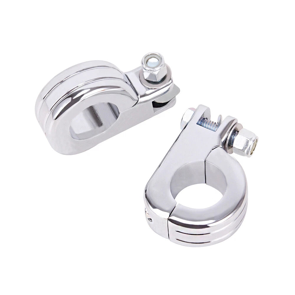 1-1/4" Highway Crash Bar Motorcycle Foot Pegs Pedals Mount Kit For Harley Chrome