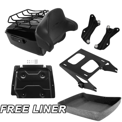 Vivid Black King Trunk Pad Mount Plate Docking Hardware For Harley Touring 14-26