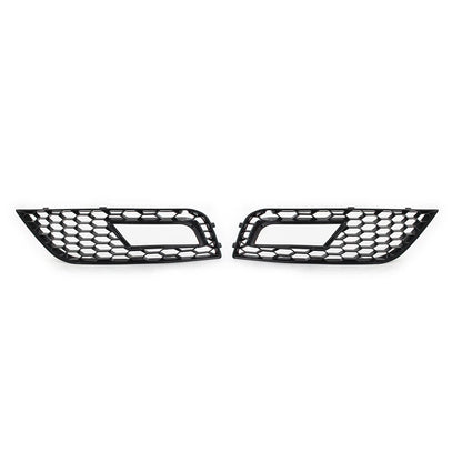 Front Fog Light Honeycomb Hex Mesh Grill Cover For Audi A4 B8.5 2013-2016 Black