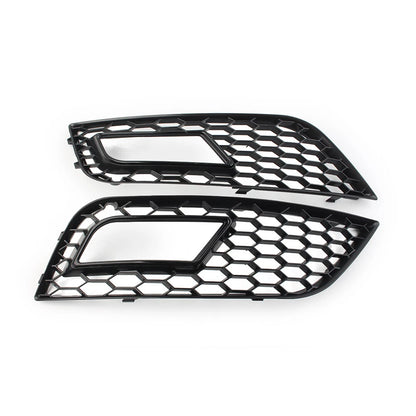 Front Fog Light Honeycomb Hex Mesh Grill Cover For Audi A4 B8.5 2013-2016 Black