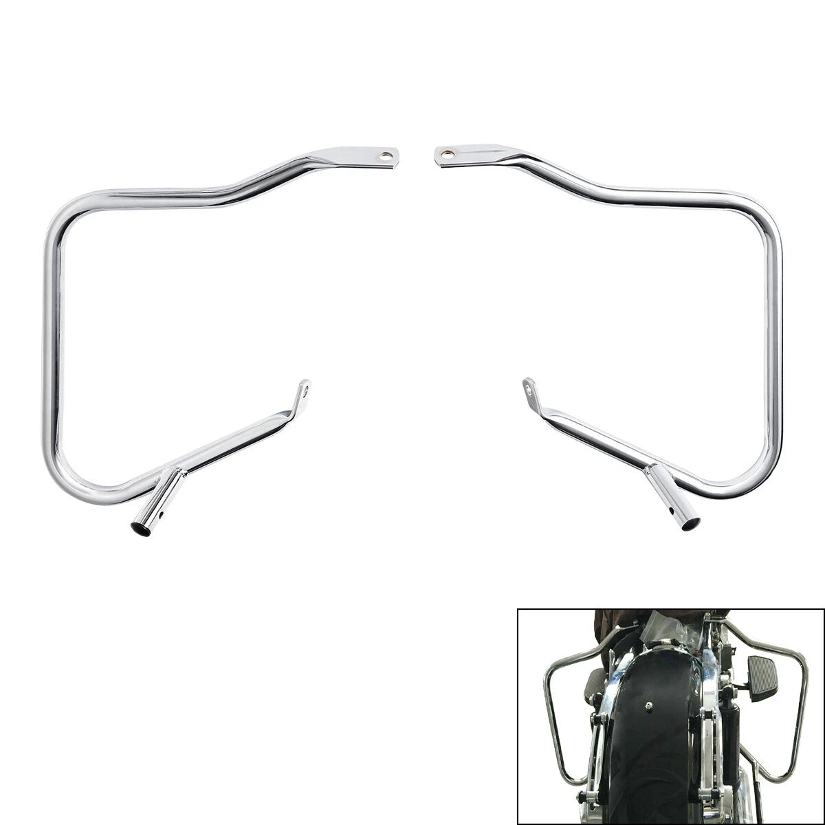 Chrome Hard Saddlebags Guard Bracket Fit For Harley Road King Glide 2014-2023 19