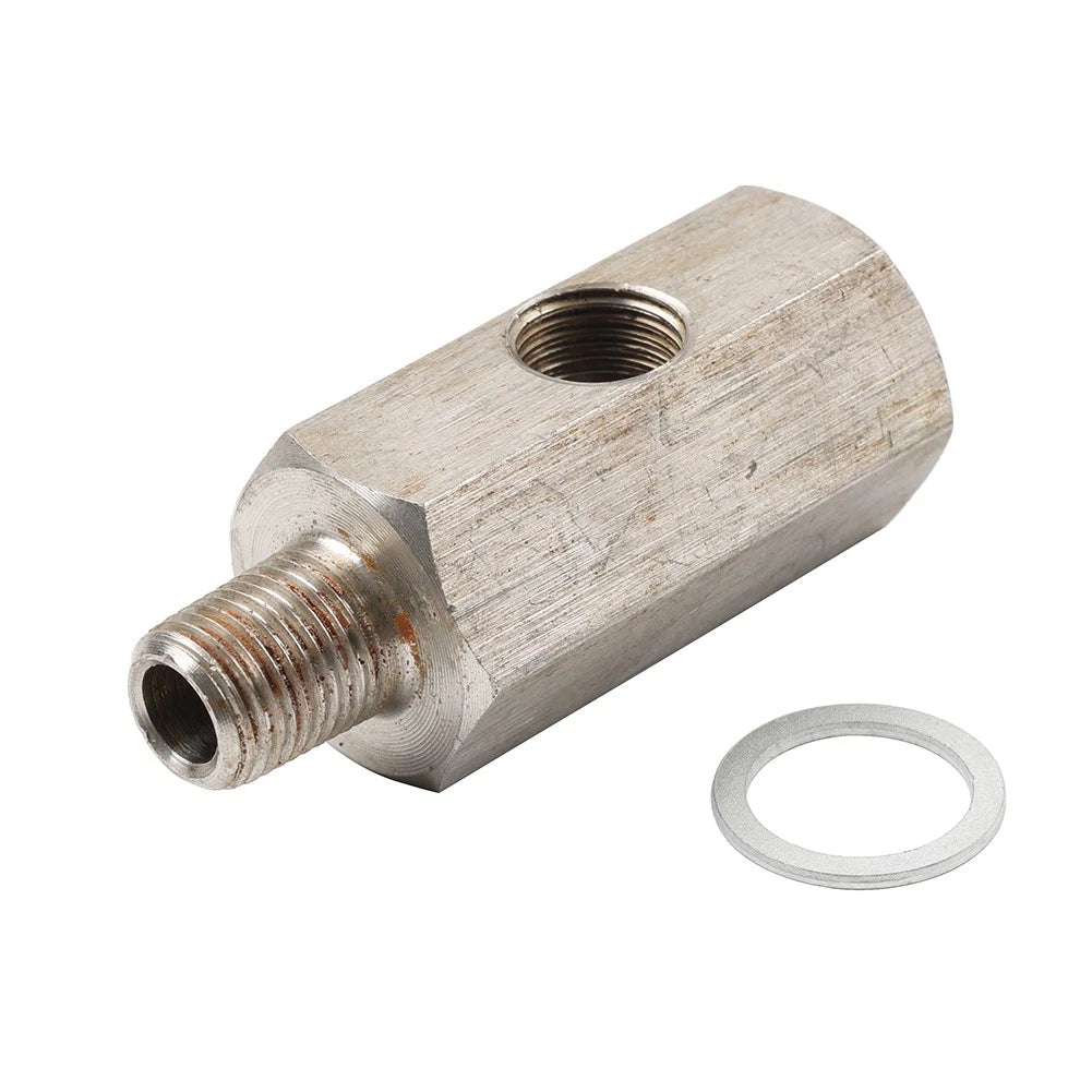1/8" NPT Oil Pressure Sensor Tee to NPT Adapter For Turbo Supply Feed Line Gauge