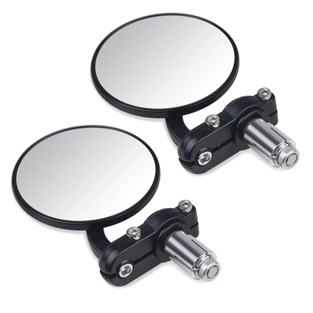 7/8" Folding Bar End Motorcycle Mirrors Aluminum Black Right and Left Cafe Racer