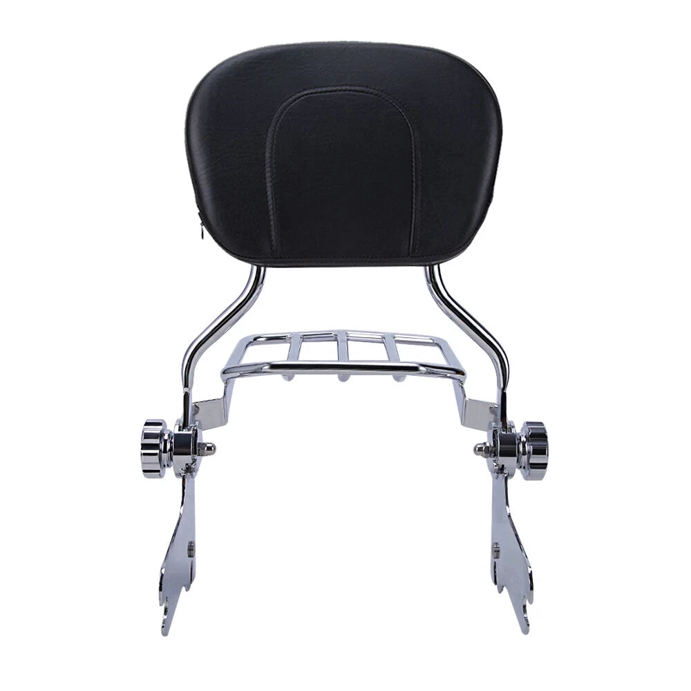Detachable Backrest Sissy Bar Luggage Rack+Docking Kit For Harley Touring 97-08