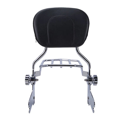 Detachable Backrest Sissy Bar Luggage Rack+Docking Kit For Harley Touring 97-08