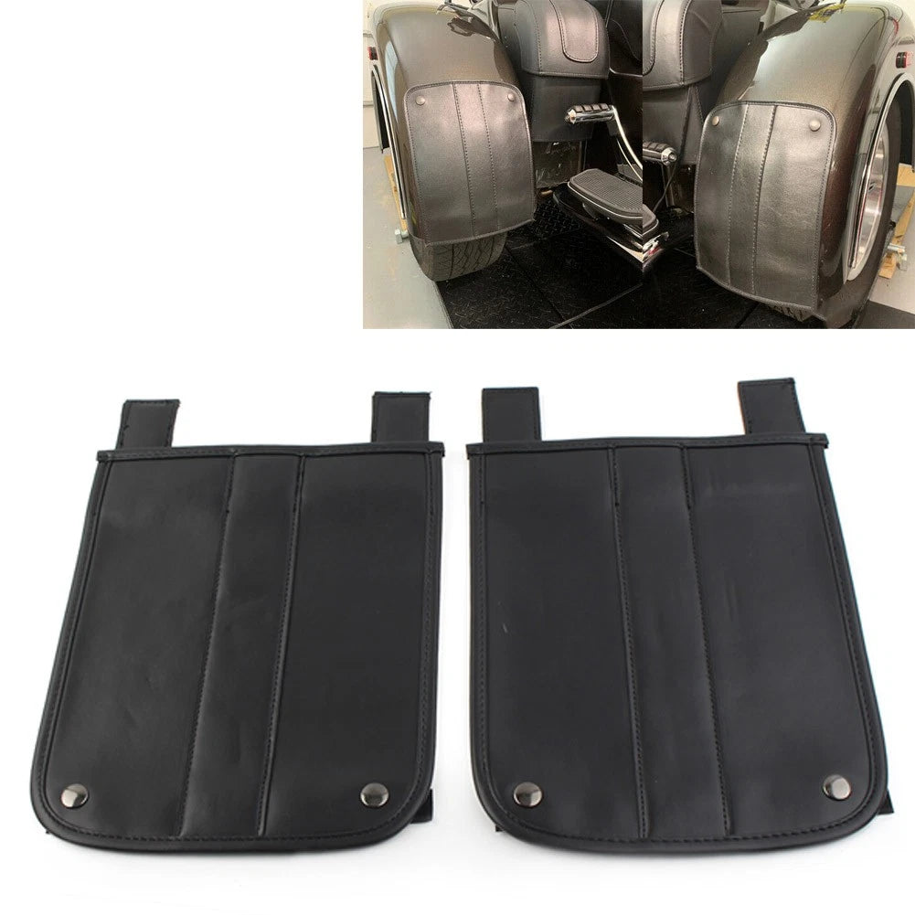 Motorcycle PU Leather Universal Trike Rear Fender Bra For Harley Roadsmith Black