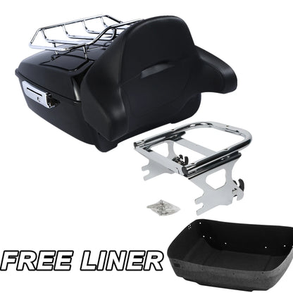 King Trunk Backrest Pad Mount Rack Fit For Harley Electra Road Glide King 97-08