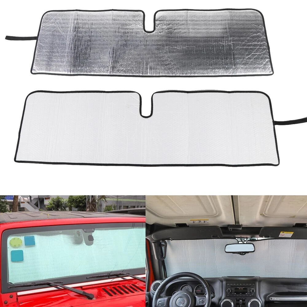 For Jeep Wrangler JK JKU Front Windshield Sunshade Protector Sun shade Visor 1pc