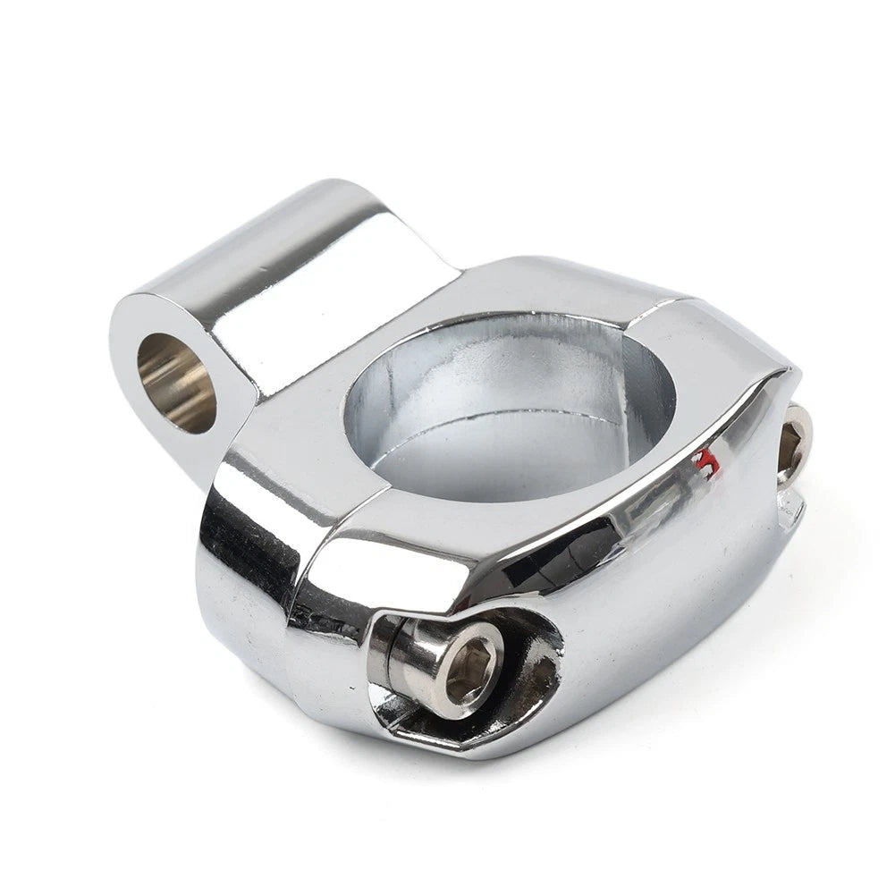 1 Handlebar Mirror Mounting Clamp Holder Bracket For Harley Dyna Fatboy Chrome