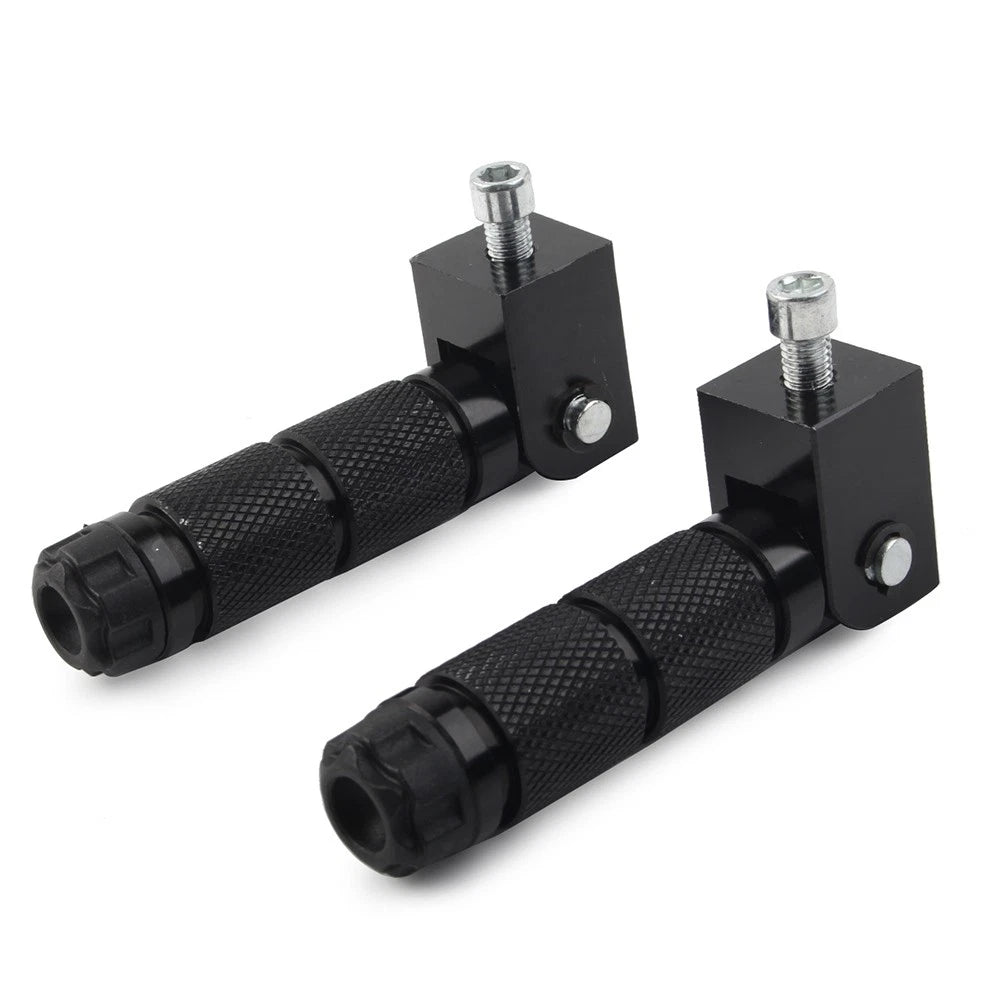 Universal 8mm Folding Passenger Foot Pegs for Electric Motor Bicycle ATV Black