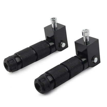 Universal 8mm Folding Passenger Foot Pegs for Electric Motor Bicycle ATV Black