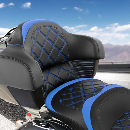 Black Blue Rear Trunk Passenger Backrest For Indian Chieftain Dark Horse 2016-26