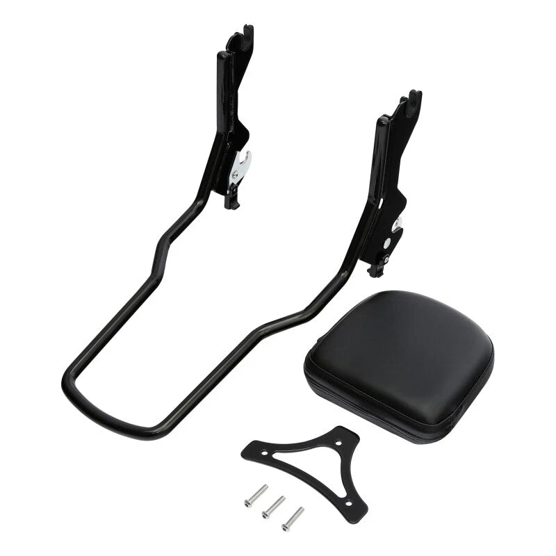 Sissy Bar Backrest Pad &Docking Hardware For Harley FXLR FXLRS FLSB 18-25 Black