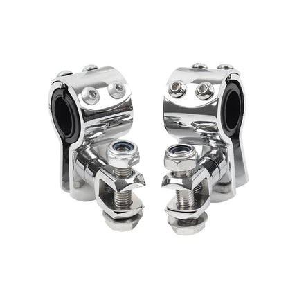 US 1" 1.25" Highway Bar Foot Pegs Mount Clamps Bracket Set For Harley Chrome