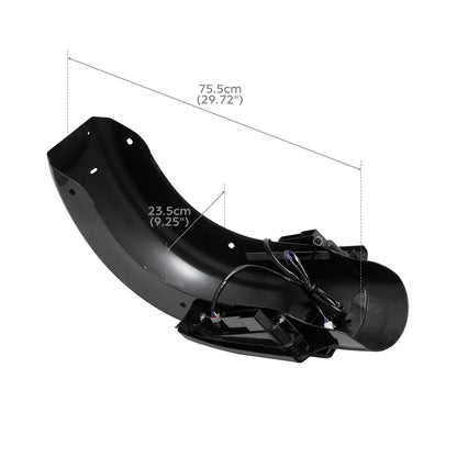 Black Rear Fender LED System Fit For Harley CVO Touring Electra Road Glide 09-13