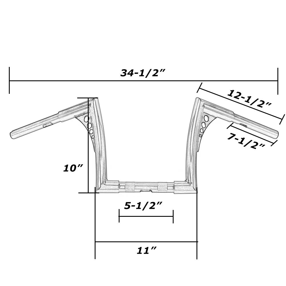10" Rise Ape Hanger Handlebar For Harley Softail Sportster XL 883 1200 FLST FXST