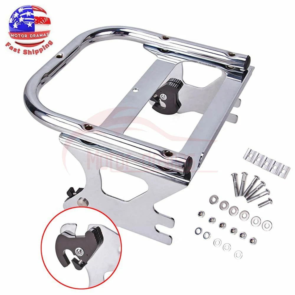 Detachable 2-up Tour Pak Mounting Luggage Rack For Harley Road King Glide 97-08