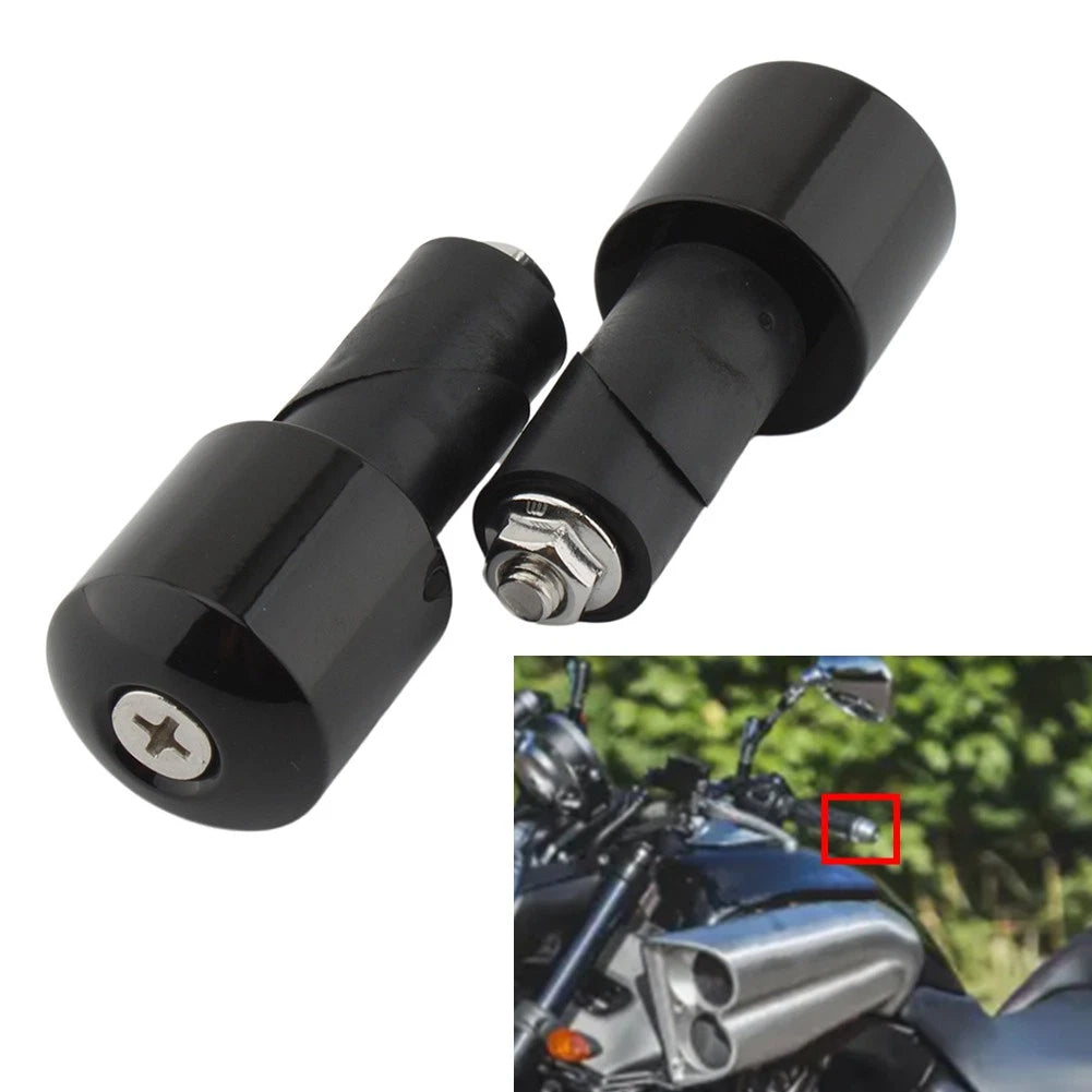 Motor Bar Ends Hand Grip Handlebar End Cap Black For Yamaha VMAX 400 450 500 750