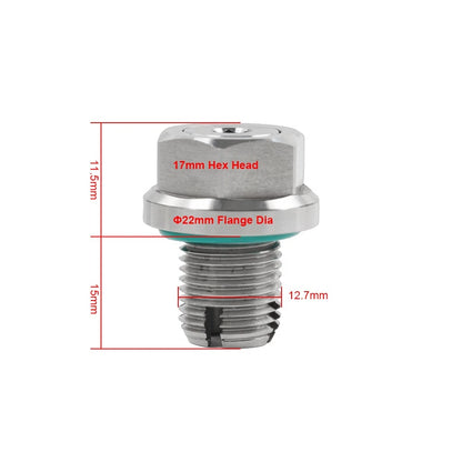 US 1/2"x20 Oil Drain Plug Self-tapping Piggyback Stainless Steel Repair Kit