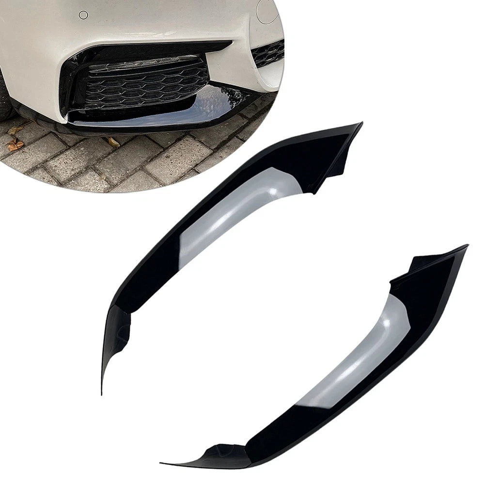 Front Bumper Splitter Lip Canard For BMW 5 Series G30 G31 M Sport 2017-20 Black