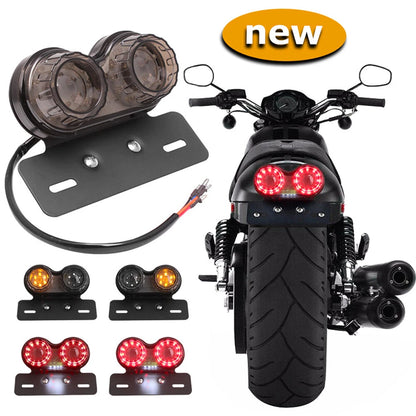 Universal Motorcycle Tail Lights LED Rear Brake Lamp Modification Indicators 12V