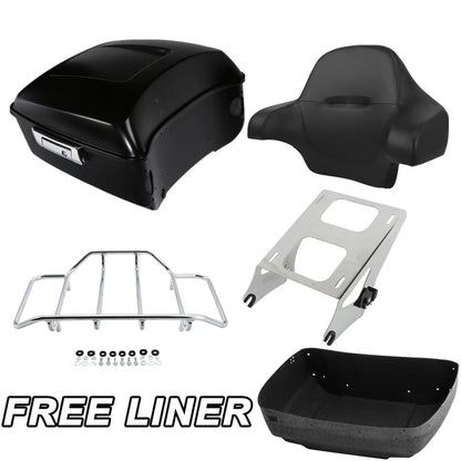 King Trunk Pad Mount Rack Fit For Harley Touring 14-Up Matt Black