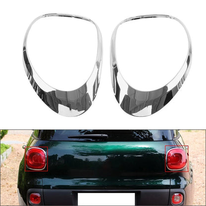 1 Pair Tail Light Bezel Close Out Ring Trim Chrome Fit For Fiat 500L 2014-2020