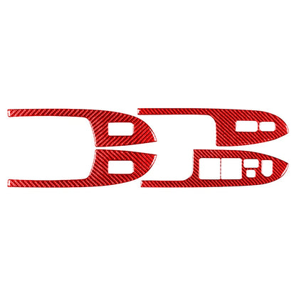 Carbon Fiber Window Lift Panel Switch Cover Trim For Honda Accord 2003-2007 Red