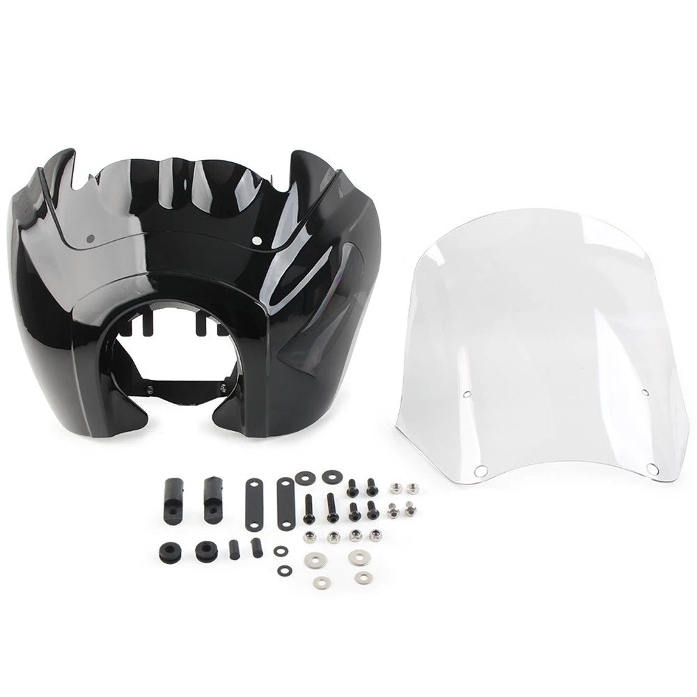 Headlight Fairing Cover W/ 15'' Clear Windshield For Harley Dyna FXDXT T-Sport