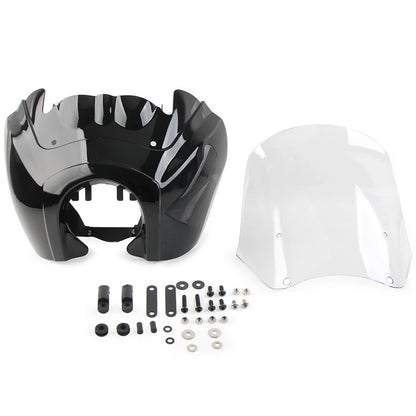 Headlight Fairing Cover W/ 15'' Clear Windshield For Harley Dyna FXDXT T-Sport