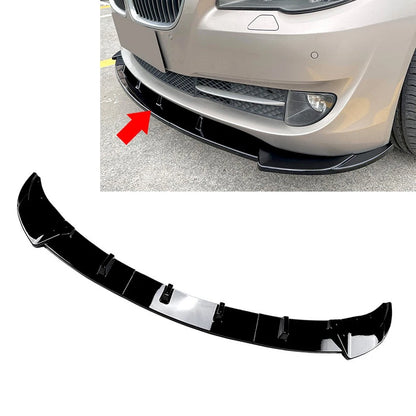 Front Bumper Spoiler Lip For BMW 5 Series F10 Standard Version 2011-2014 Black