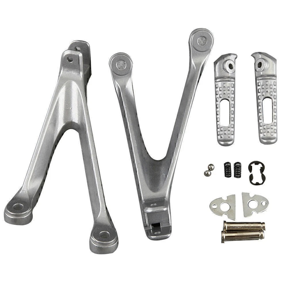 2pcs Motorcycle Rear Rider Foot Pegs Bracket Fit Honda CBR1000RR 2008-11 Silver