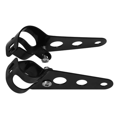 Black Headlight Brackets Fork Ears Motorcycle Bobber Cafe Racer 28mm-34mm TCMT