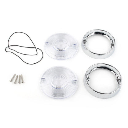 Turn Signal Bezels Visor Clear Lens Cover For Harley Touring Road Glide Chrome
