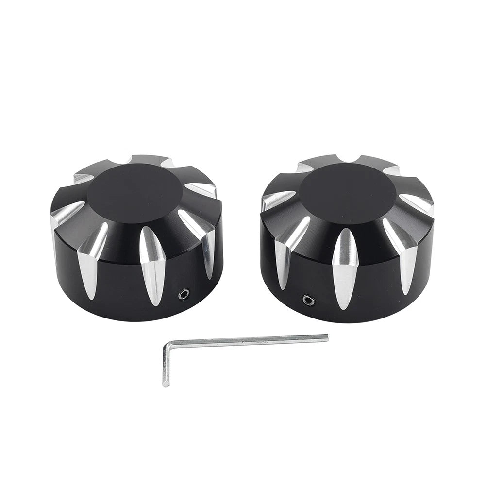 Pair Black Front Axle Nut Cover Caps For Can-Am Spyders GS RS RT ST F3 2008+