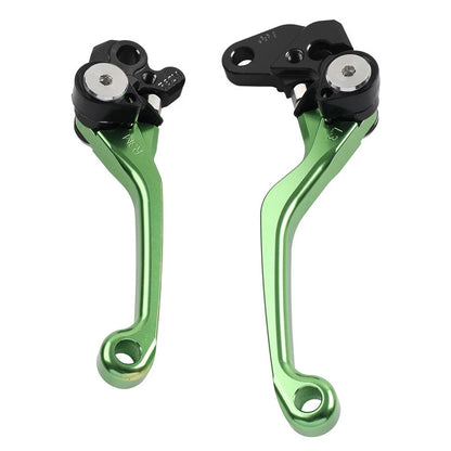 Pivot Brake Clutch Levers Green For Kawasaki KX65 KX85 KX100 01-21 KX125 KX250