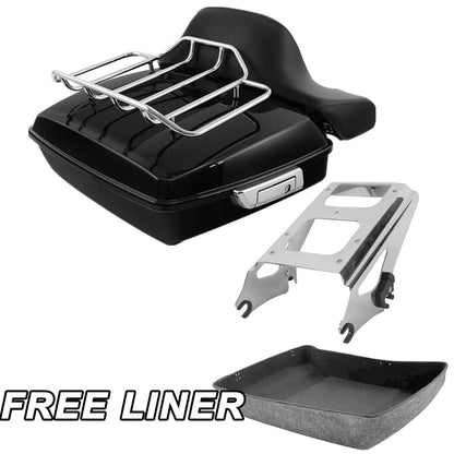 Chopped Trunk 2 Up Mount Rack Pad Fit For Harley Street Glide Road King 09-13 12