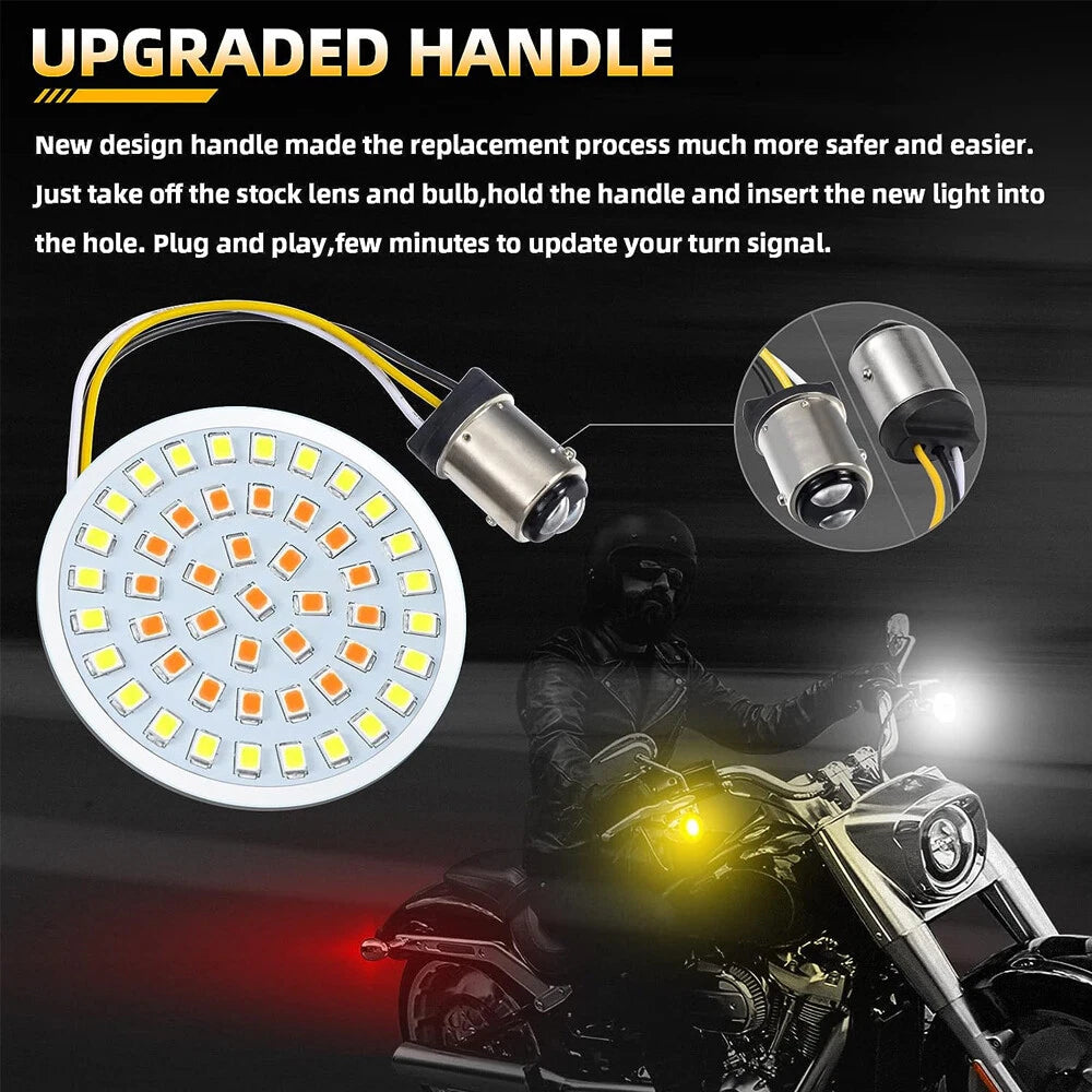 1157 LED Bullet Turn Signal Light Smoke Lens for Harley Touring CVO Softail Dyna
