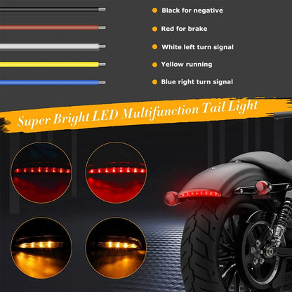 LED Fender Brake Tail Light Turn Signals For Harley Sportster 883 1200 Iron Dyna