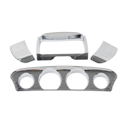 Tri Line Gauge Stereo Accent Trim Cover For Harley Touring Electra Street Glide