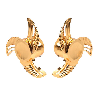 Spun Blade Spinning Front Axle Cap Nut Covers For Harley Softail Dyna Pair Gold
