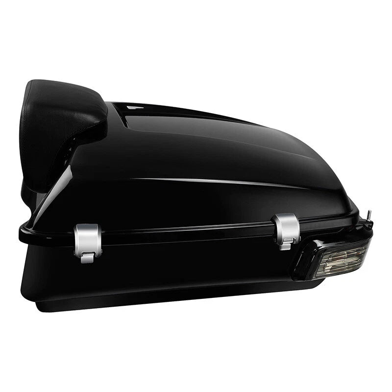 Chopped Trunk Backrest Pad LED Tail Light Fit For Harley Road Glide King 2014-26