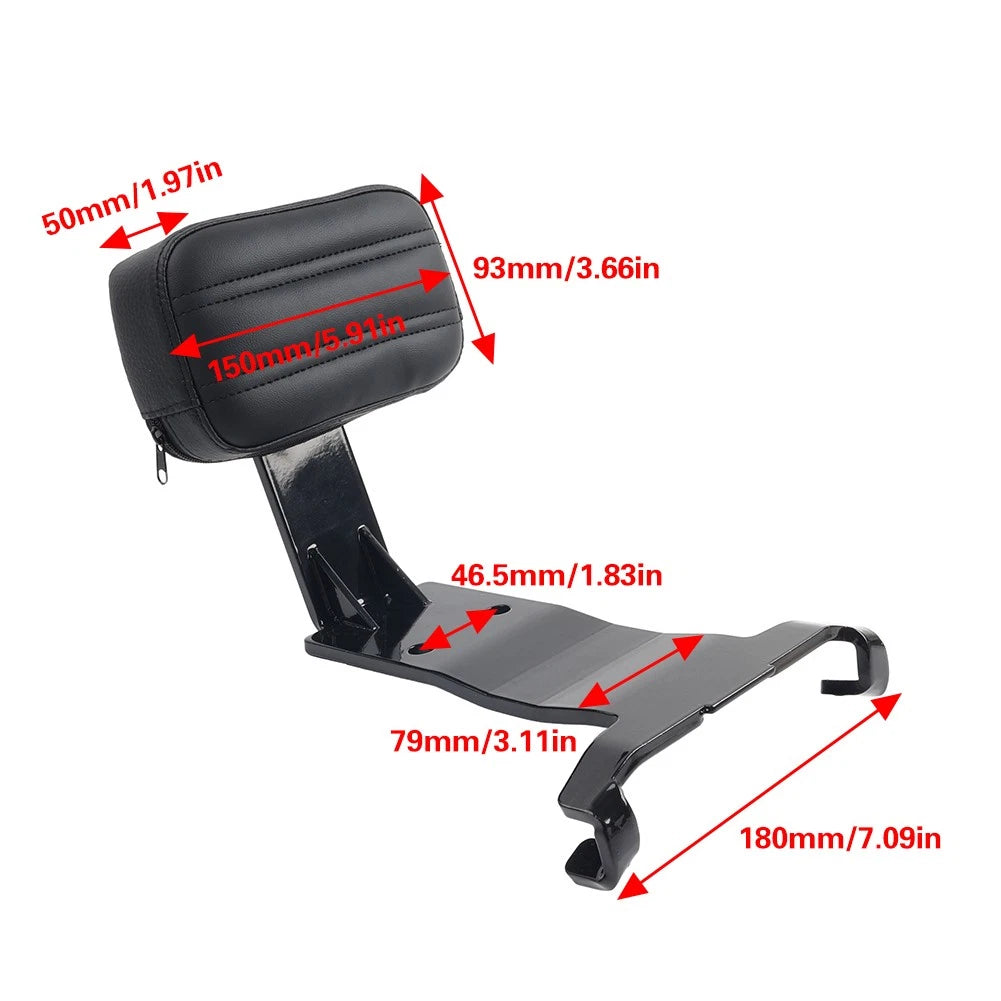 Passenger Backrest Pad w/ Mount Kit For Can-Am Ryker 600 900 Rally Sport 19-2025