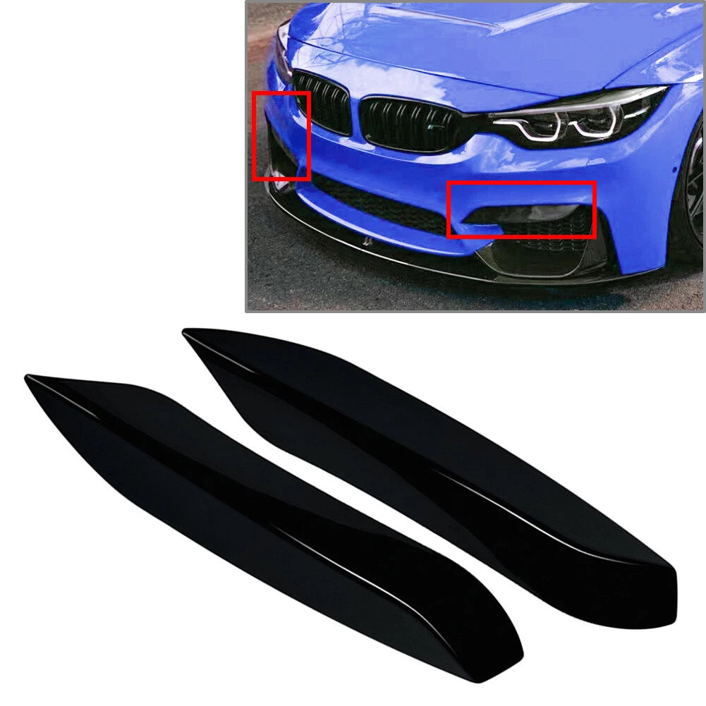 Front Bumper Side Splitter Spoiler For BMW F80 F81 M3 F82 F83 M4 2014-2020 Black