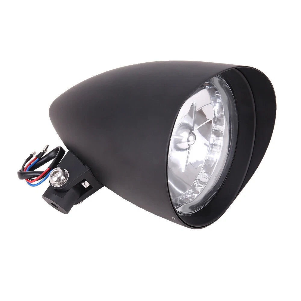 5.75 " Tri-Bar H4 Motorcycle Headlight Lamp Visor Bucket For Harley Dyna Softail